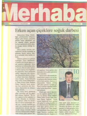 “ERKEN AÇAN ÇİÇEKLERE SOĞUK DARBESİ”-MERHABA