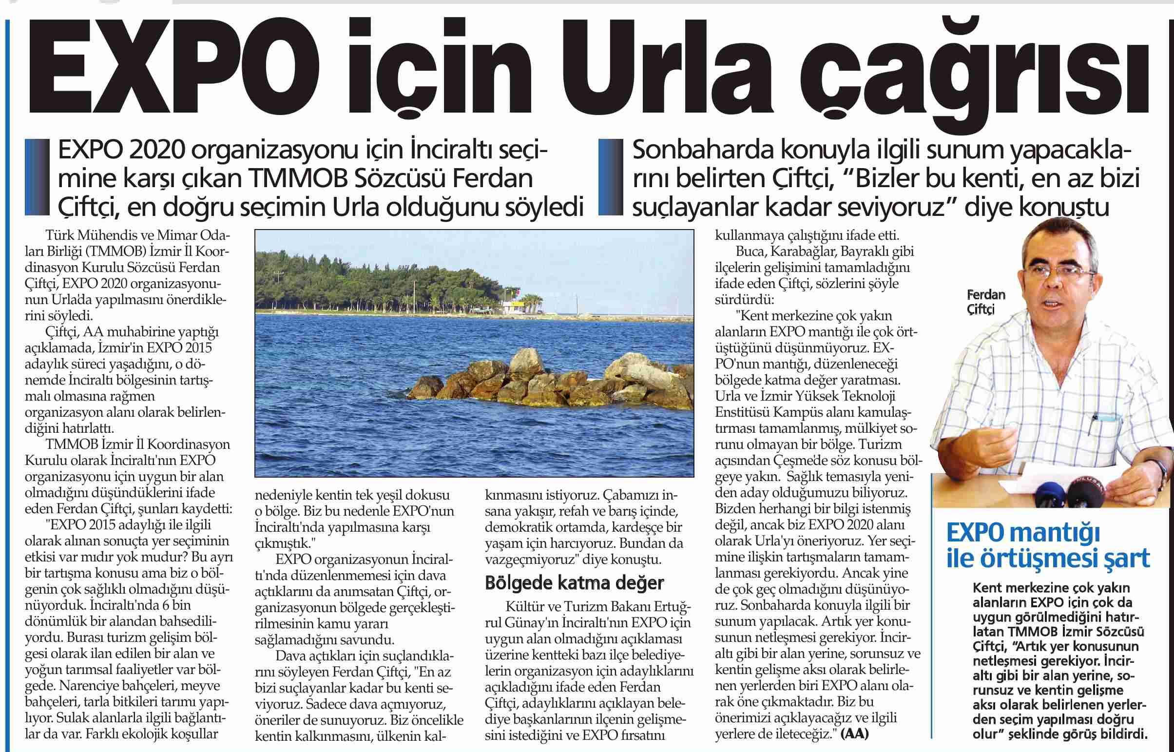 ŞUBE BAŞKANIMIZDAN EXPO 202 DEĞERLENDİRMESİ