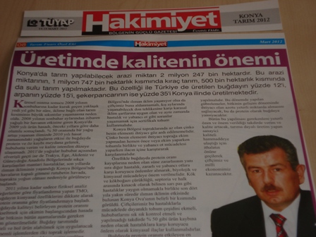 “ÜRETİMDE KALİTENİN ÖNEMİ”-HAKİMİYET TÜYAP 10.TARIM FUARI EKİ