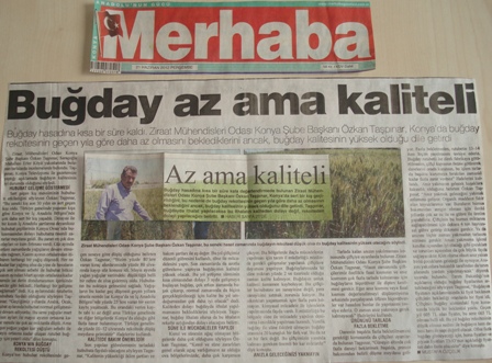 “BUĞDAY AZ AMA KALİTELİ”-MERHABA GAZETESİ