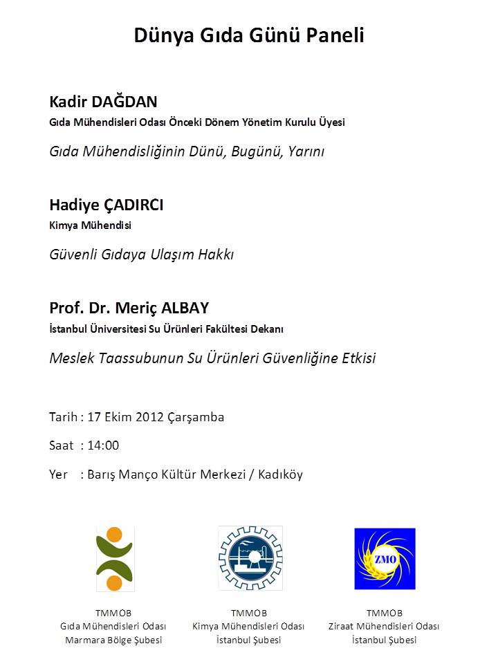 DÜNYA GIDA GÜNÜ PANELİ / İSTANBUL