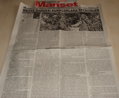 ZMO TARIM KÖŞESİ-“MEYVE BAHÇESİ KURACAKLARA TAVSİYELER”-ANADOLU MANŞET