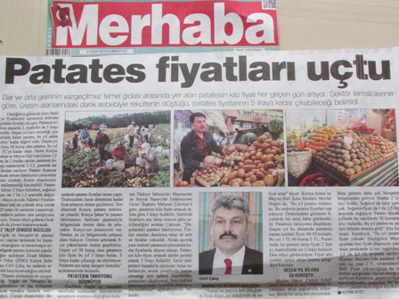 "PATATES CEP YAKIYOR"- "PATATES FİYATLARI UÇTU" MERHABA GAZETESİ