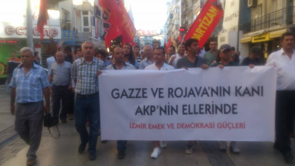 İZMİR EMEK VE DEMOKRASİ GÜÇLERİNDEN İSRAİL`E GAZZE PROTESTOSU 