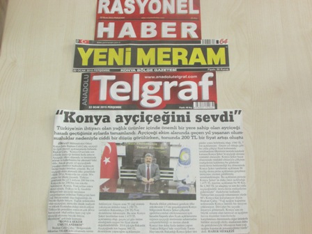 “KONYA DIŞA BAĞIMLILIĞI BİTİRDİ”,“KONYA AYÇİÇEĞİNİ SEVDİ”-RASYONEL HABER-ANADOLU TELGRAF-YENİ MERAM…