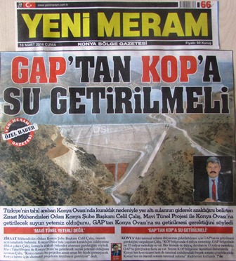 GAP` TAN KOP` A SU GETİRİLMELİ 
