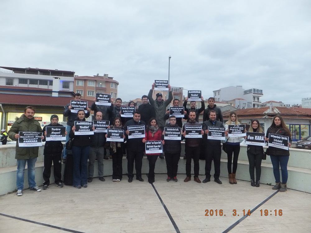 KIRKLARELİ`DE ANKARA KATLİAMI PROTESTO EDİLDİ
