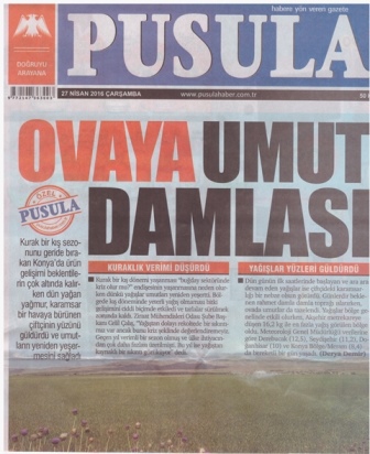 OVAYA UMUT DAMLASI - PUSULA GAZETESİ -27 NİSAN 2016