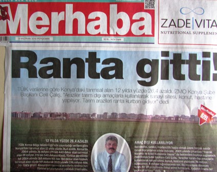 TARIM İHMAL EDİLEMEZ -MERHABA GAZETESİ 09.06.2016 