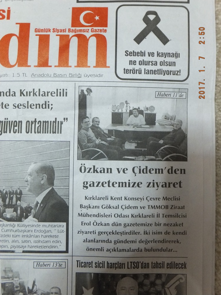 KIRKLARELİ`DE YEREL BASINLA BULUŞMA VE GÖRÜŞMELER