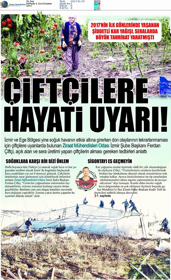 ÇİFTÇİLERE HAYATİ UYARI-İLK SES GAZETESİ