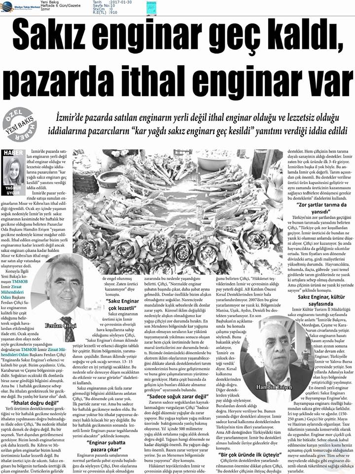 YENİ BAKIŞ GAZETESİ-SAKIZ ENGİNAR