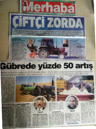 GÜBREDE YÜZDE 50 ARTIŞ - MERHABA GAZETESİ - 09.02.2017