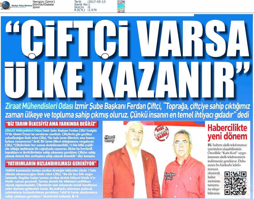 YENİGÜN GAZETESİ -ÇİFTÇİ VARSA ÜLKE KAZANIR