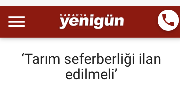 SAKARYA YENİGÜN: TARIM SEFERBERLİĞİ İLAN EDİLMELİ'- 31 MART 2020