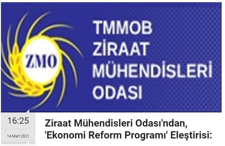 PENCERE TV: ZİRAAT MÜHENDİSLERİ ODASI`NDAN, `EKONOMİ REFORM PROGRAMI` ELEŞTİRİSİ- 14 MART 2021
