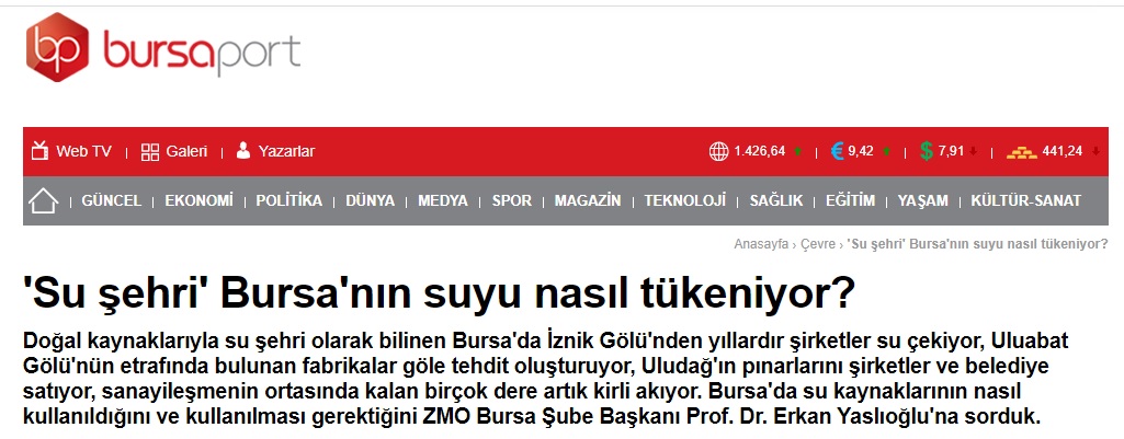 BURSAPORT HABER: `SU ŞEHRİ` BURSA`NIN SUYU NASIL TÜKENİYOR?- 22 MART 2021