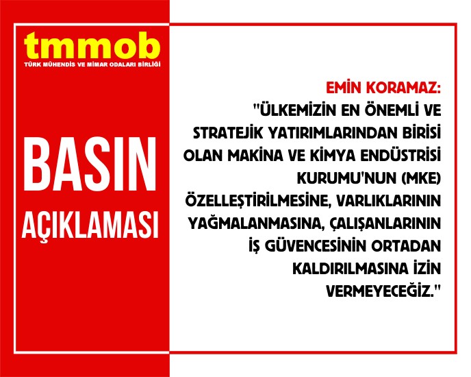"MAKİNA VE KİMYA ENDÜSTRİSİ ANONİM ŞİRKETİ HAKKINDAKİ KANUN TEKLİFİ" GERİ ÇEKİLMELİDİR