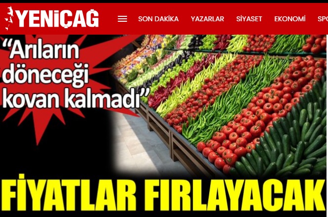 YENİÇAĞ GAZETESİ: ARILARIN DÖNECEĞİ KOVAN KALMADI FİYATLAR FIRLAYACAK- 10 AĞUSTOS 2021