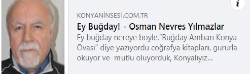 KONYA`NIN SESİ: EY BUĞDAY!- 31 AĞUSTOS 2021