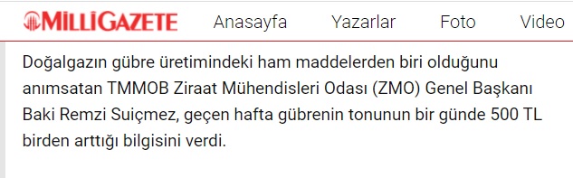 MİLLİ GAZETE: GIDAYA DEV ZAM GELİYOR! FİYATLAR KATLANACAK- 27 EYLÜL 2021