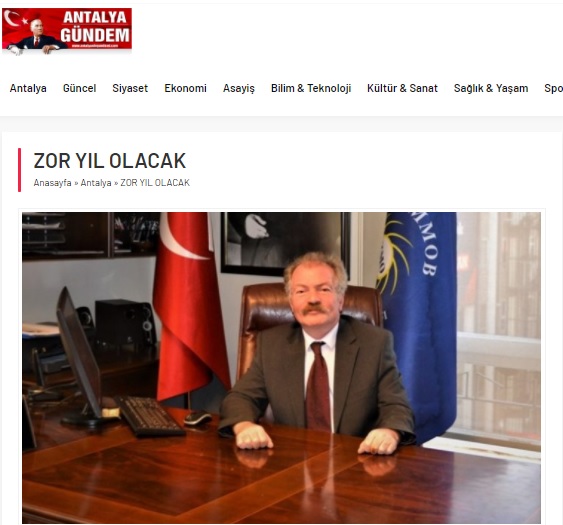 ANTALYA GÜNDEM GAZETESİ: ZOR YIL OLACAK- 8 OCAK 2022