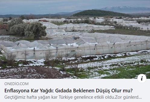 ONEDİO.COM: ENFLASYONA KAR YAĞDI: GIDADA BEKLENEN DÜŞÜŞ OLUR MU?- 31 OCAK 2022