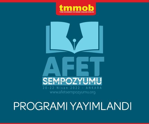 TMMOB AFET SEMPOZYUMU PROGRAMI YAYIMLANDI