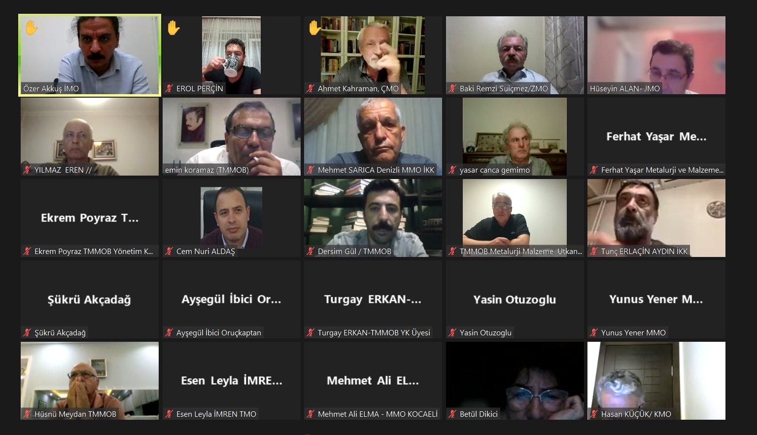 TMMOB TARAFINDAN; TMMOB YK, ODA BAŞKANLARI, ODA SEKRETERLERİ, İKK SEKRETERLERİ ORTAK TOPLANTISI GERÇEKLEŞTİRİLDİ