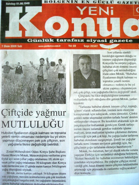 ŞUBE BAŞKANIMIZIN SON YAĞIŞLAR İLE İLGİLİ BASIN AÇIKLAMASI
