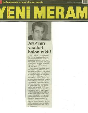 AKP’NİN VAATLERİ BALON ÇIKTI - YENİ MERAM