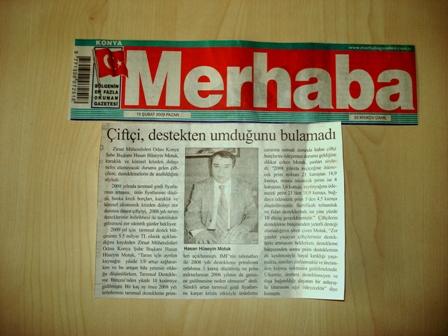 “ÇİFTÇİ, DESTEKTEN UMDUĞUNU BULAMADI” MERHABA GAZETESİ