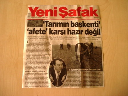 “TARIMIN BAŞKENTİ” “AFETE” KARŞI HAZIR DEĞİL – YENİ ŞAFAK