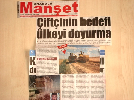 “ÇİFTÇİNİN HEDEFİ ÜLKEYİ DOYURMA”-ANADOLU MANŞET