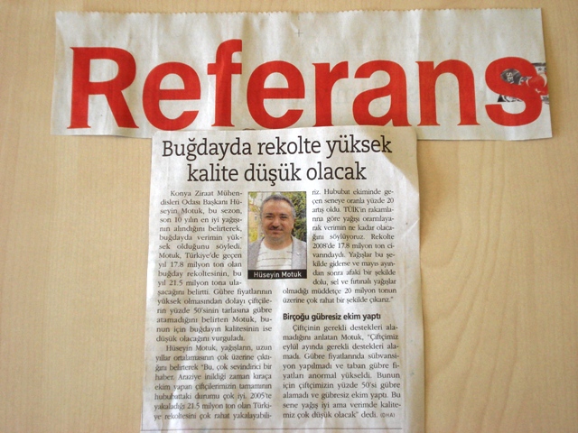 “BUĞDAYDA REKOLTE YÜKSEK, KALİTE DÜŞÜK OLACAK”- REFERANS GAZETESİ
