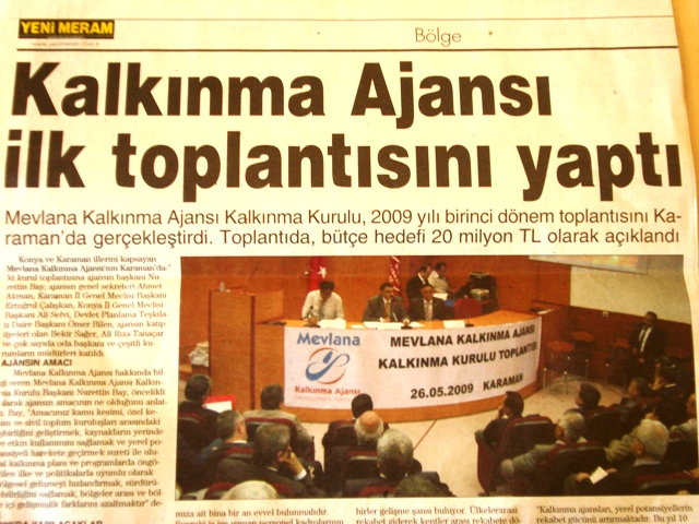 MEVLANA KALKINMA AJANSI,  KALKINMA KURULU İLK TOPLANTISINI KARAMAN’DA GERÇEKLEŞTİRDİ