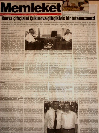 “KONYA ÇİFTÇİSİNİ ÇUKUROVA ÇİFTÇİSİYLE BİR TUTAMAZSINIZ!”-MEMLEKET