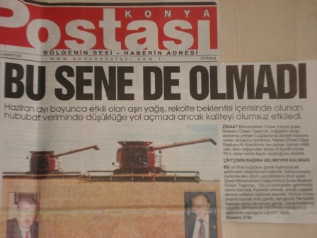 “BU SENE DE OLMADI” –KONYA POSTASI