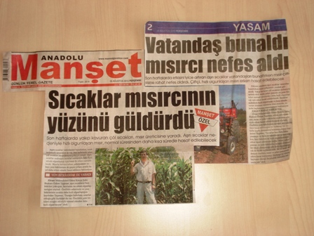 “SICAKLAR MISIRCININ YÜZÜNÜ GÜLDÜRDÜ”-ANADOLU MANŞET