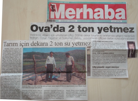 “TARIM İÇİN DEKARA 200 TON SU YETMEZ”-MERHABA