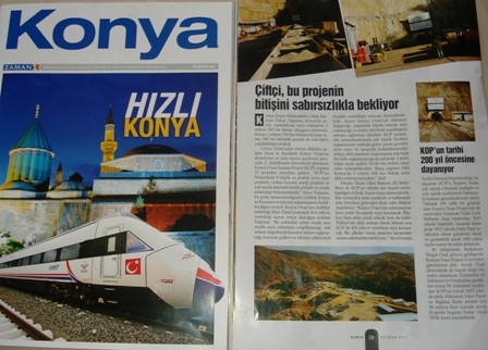 “ÇİFTÇİ BU PROJENİN BİTİŞİNİ SABIRSIZLIKLA BEKLİYOR”- ZAMAN GAZETESİ KONYA DERGİSİ