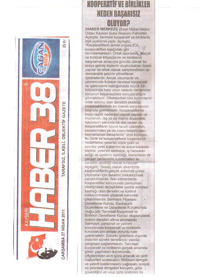 TARIMSAL KOOPERATİF VE BİRLİKLER NEDEN BAŞARISIZ