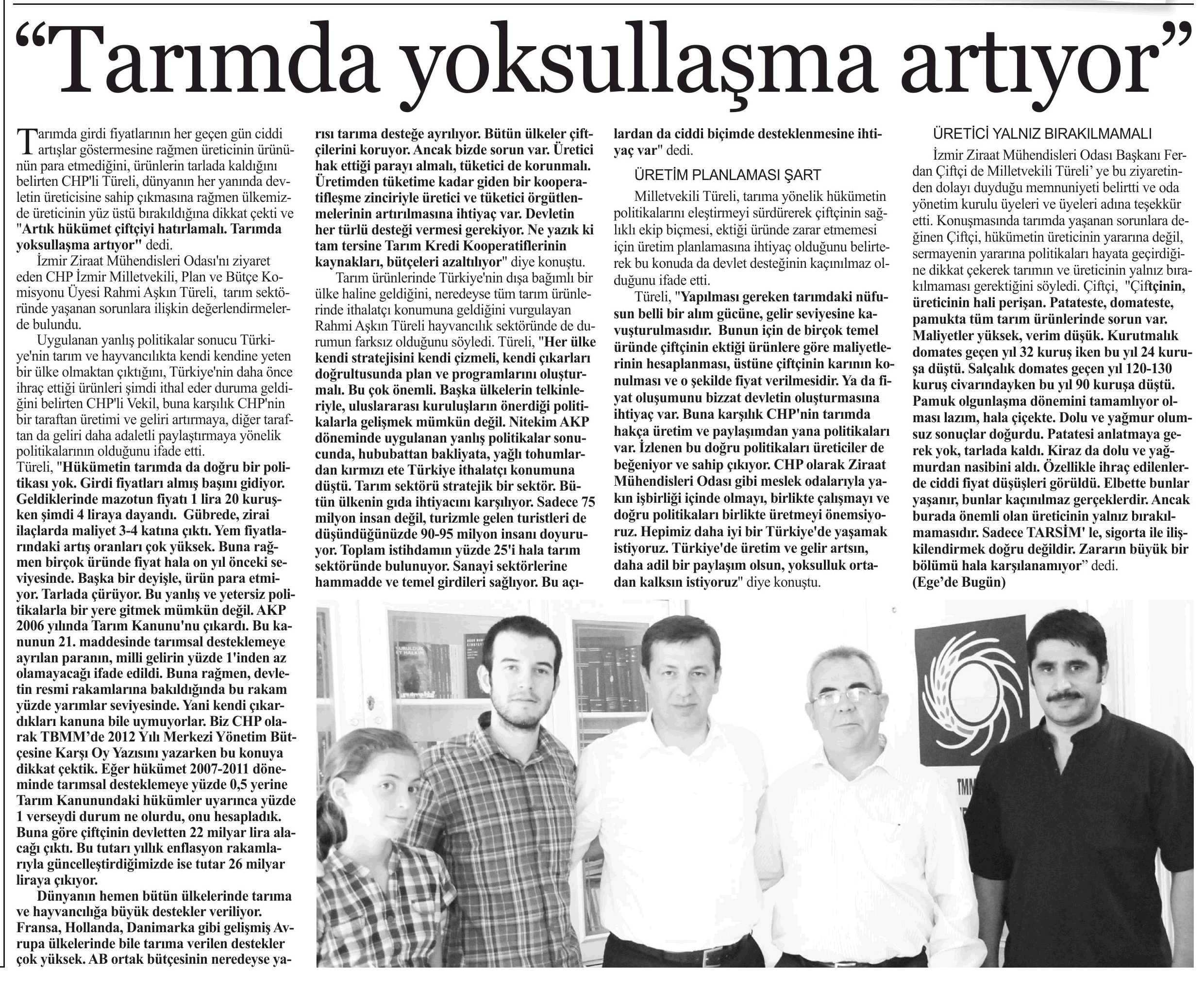 CHP İZMİR MİLLETVEKİLİ RAHMİ AŞKIN TÜRELİ’DEN ŞUBEMİZE ZİYARET 