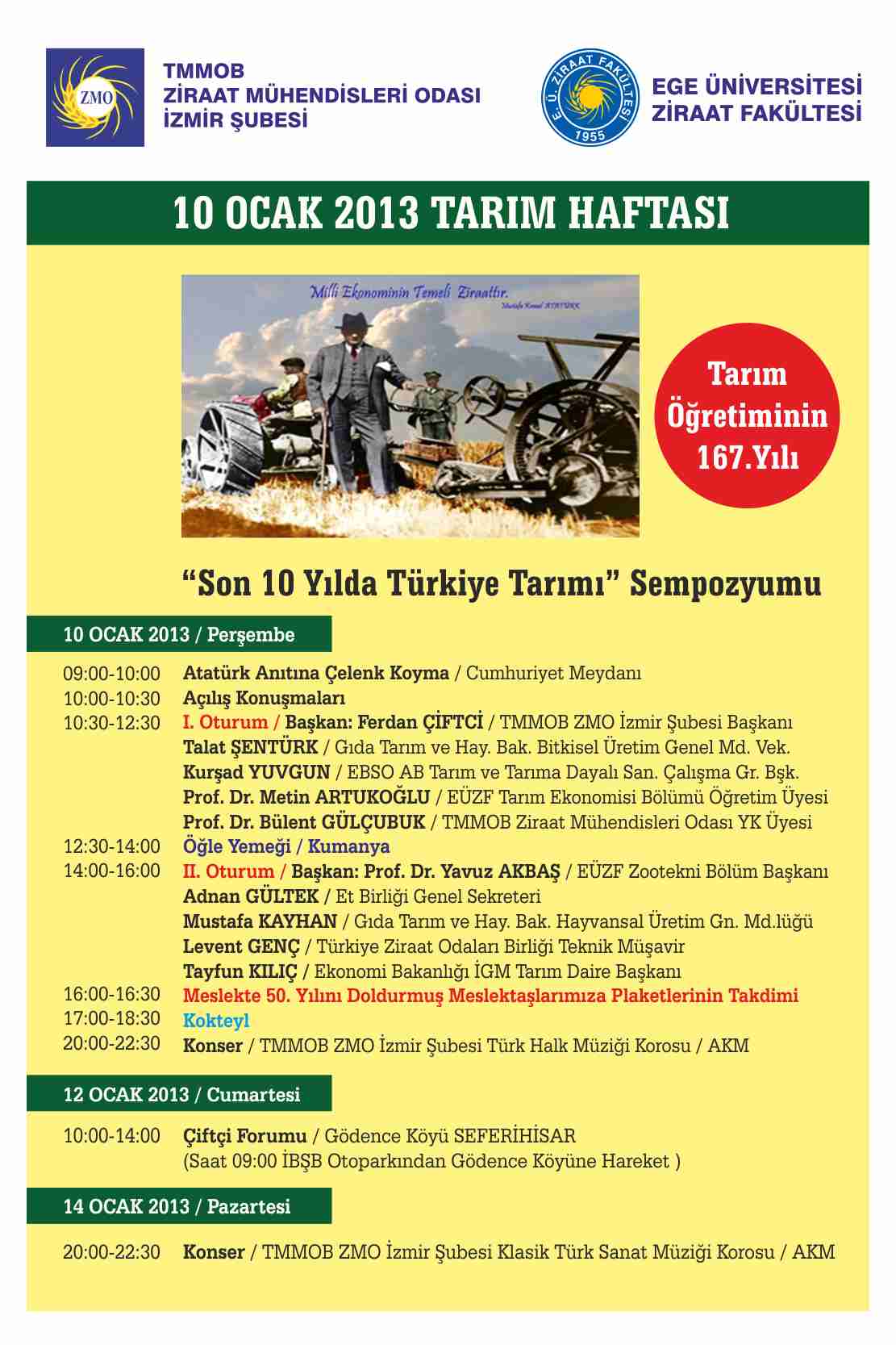 TARIMSAL ÖĞRETİMİN 167. YILI ETKİNLİKLERİ