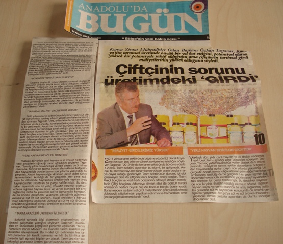 "TARIMSAL MALİYET GİRDİLERİMİZ YÜKSEK"- ANADOLU` DA BUGÜN
