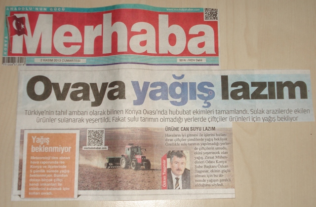 "OVAYA YAĞIŞ LAZIM" MERHABA