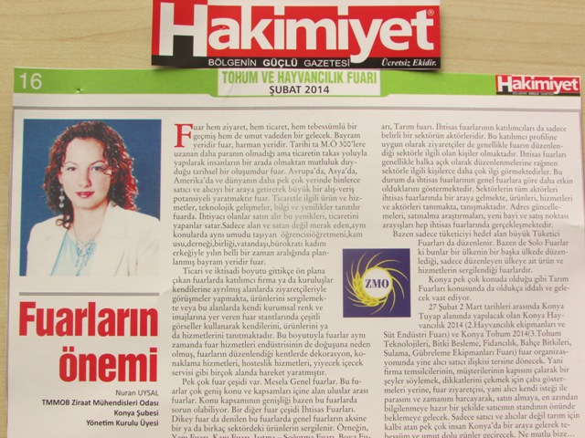 "FUARLARIN ÖNEMİ"- HAKİMİYET TARIM FUARI EKİ