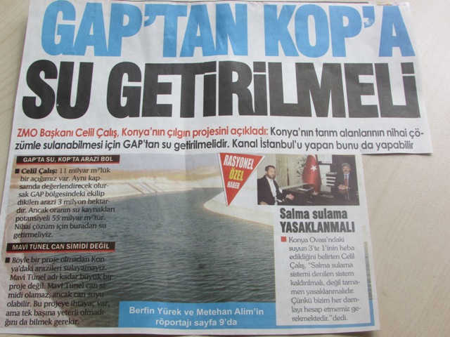 "GAP'TAN KOP'A SU GETİRİLMELİ" RASYONEL HABER
