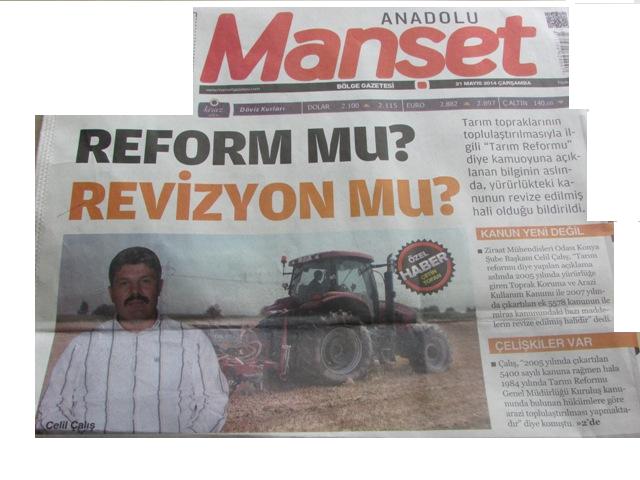 "REFORM MU? REVİZYON MU?" ANADOLU MANŞET