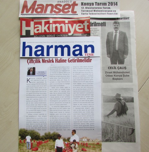`ÇİFTÇİLİK MESLEK HALİNE GETİRİLMELİ`- HARMAN TİME DERGİSİ, HAKİMİYET VE ANADOLU MANŞET TARIM FUARI EKİ